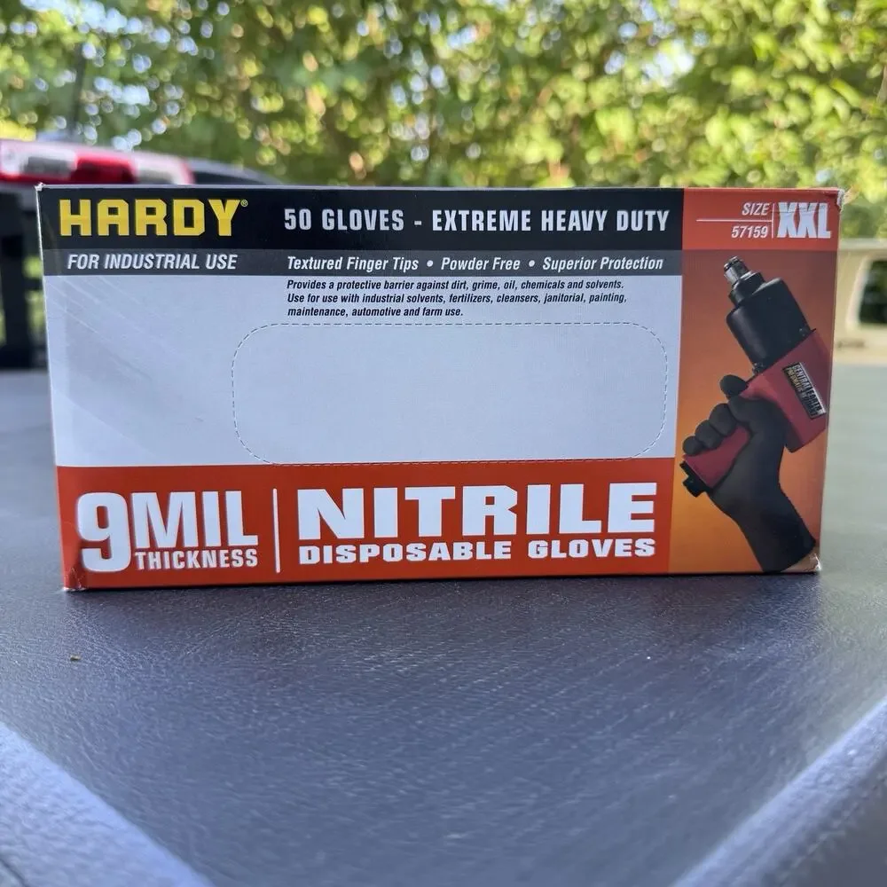 Nitrile Gloves 9 MIL STRONG Extreme Heavy Duty‎ Powder Free XXL /2XL